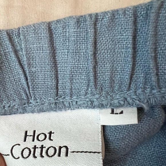 Hot Cotton Pants & Jumpsuits Hot Cotton Linen Pants Size Large Poshmark